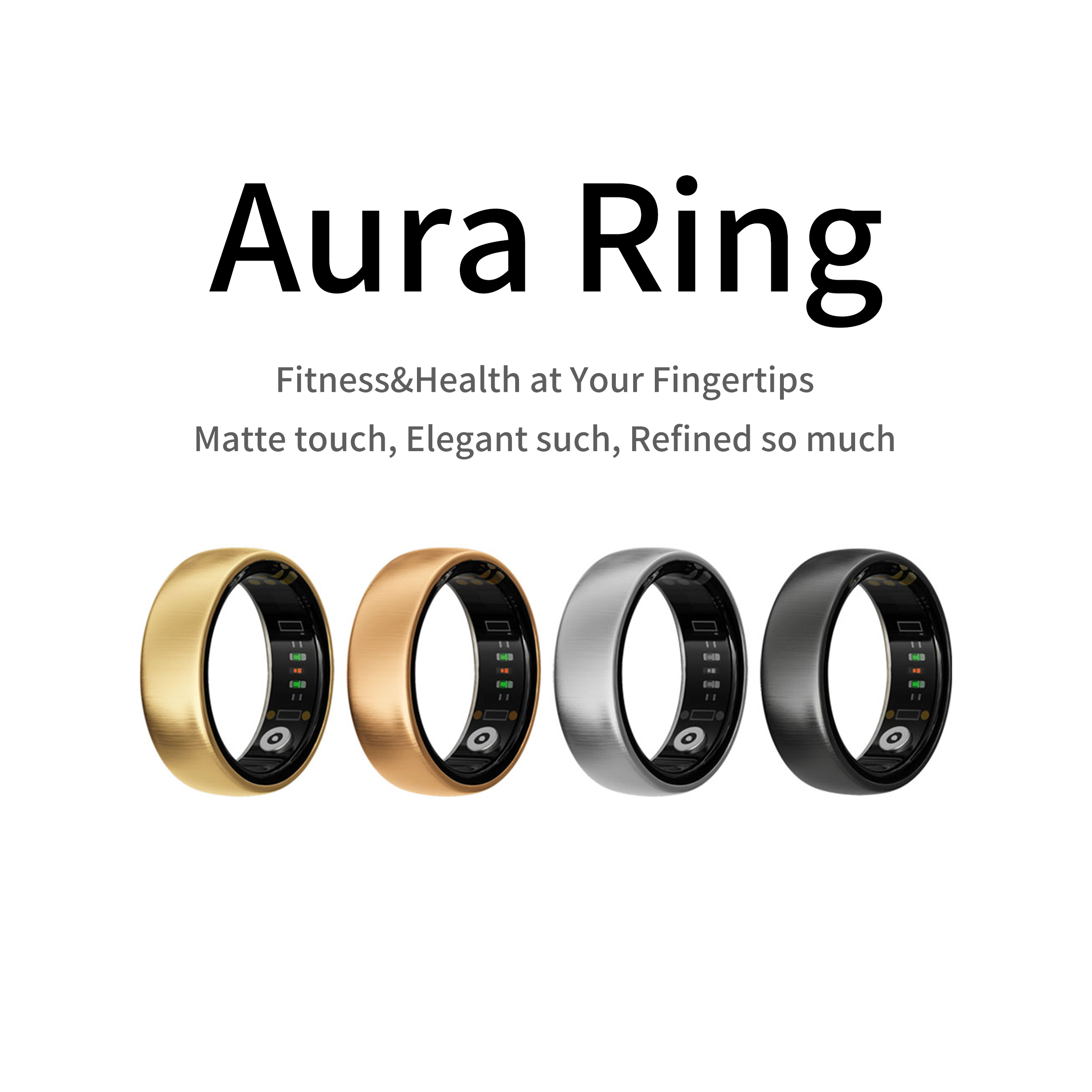 Blood Oxygen Monitor - Cincin Pintar AURA Matt Smart Ring
