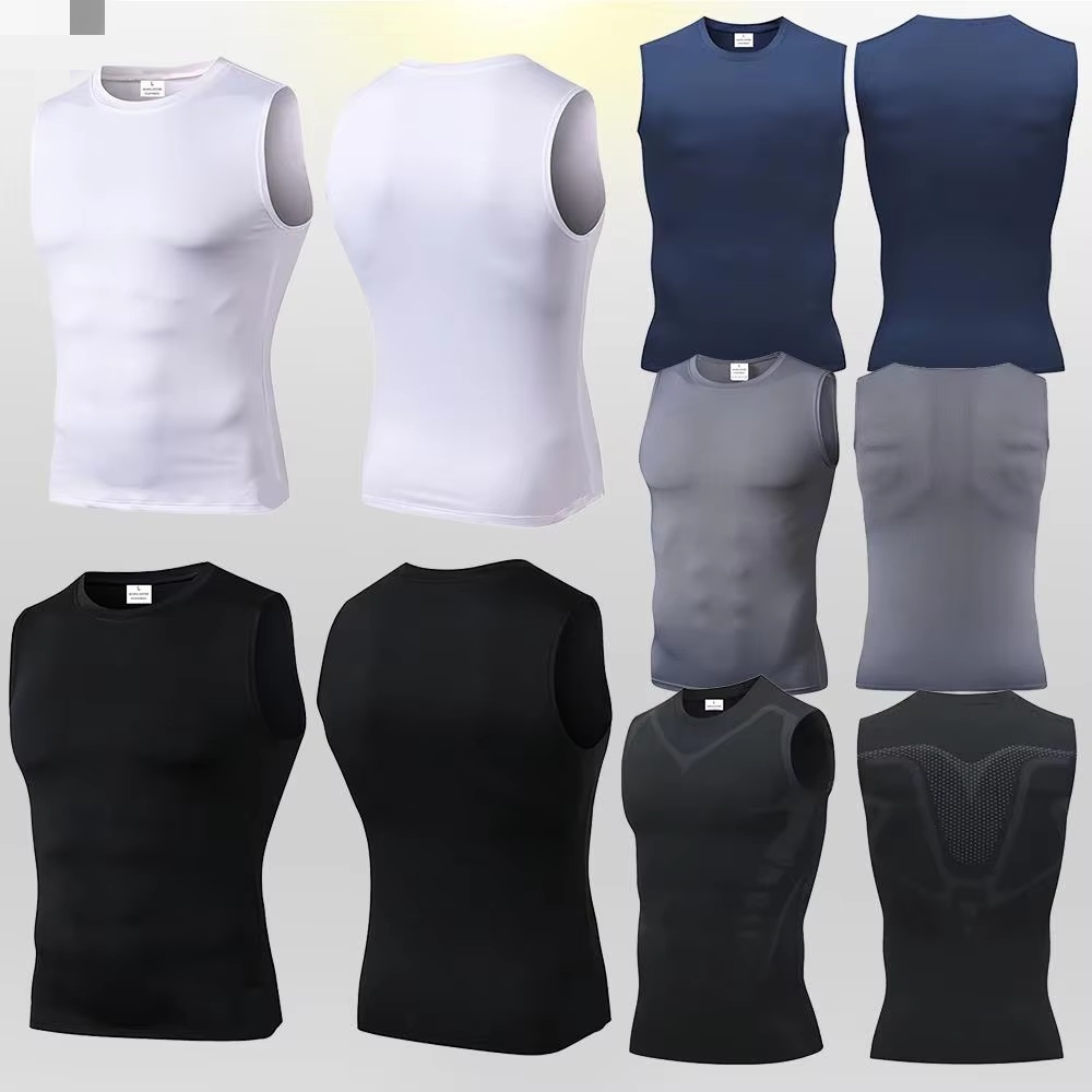 Health Wellness Fitness - Tank Top Kompresi Pria, Kaos Gym