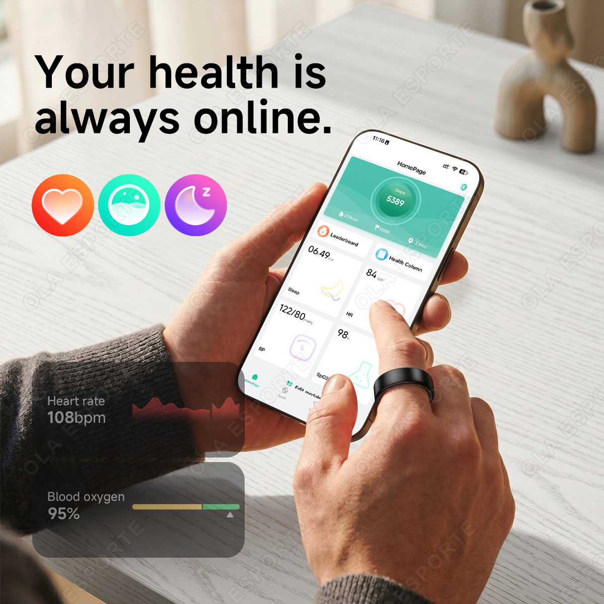 Cincin Pintar R10 dengan Kotak - Blood Oxygen Monitor ulasan dan harga