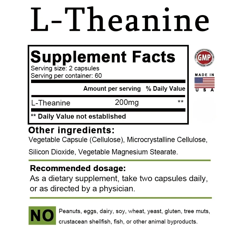 L-Theanine 200 Mg - Relaksasi, - Health And Wellness Promotion ulasan dan harga